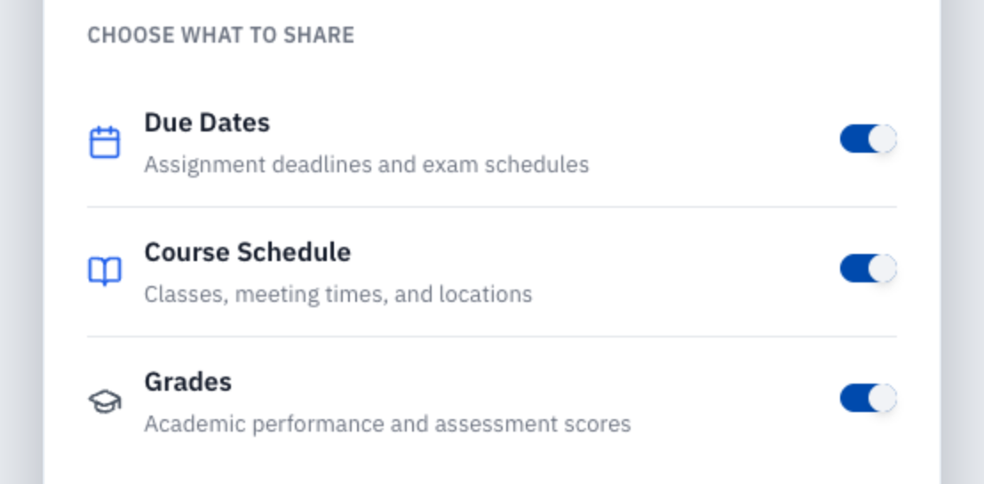 Member share-level controls: due dates, course schedule, grades